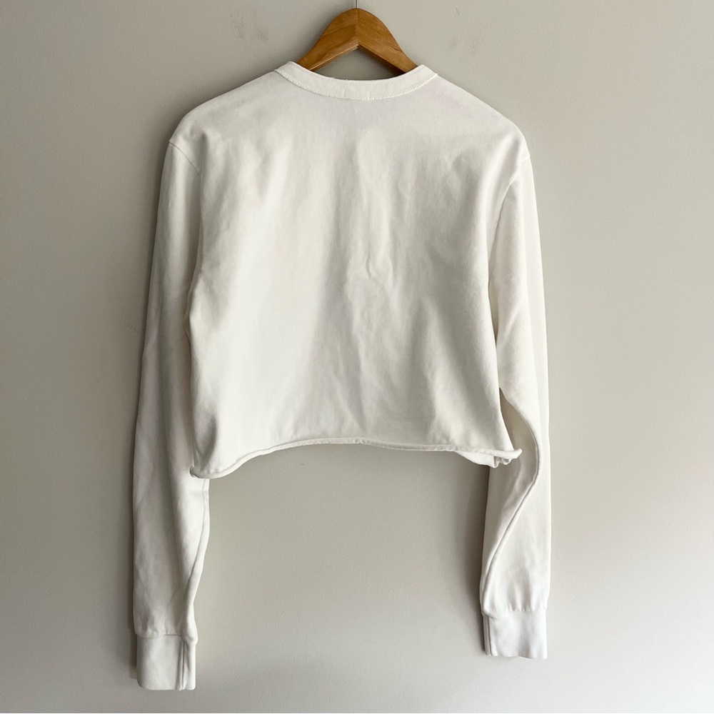 John Galt White Ribbed Cropped Henley Top OS - Picture 2 of 7